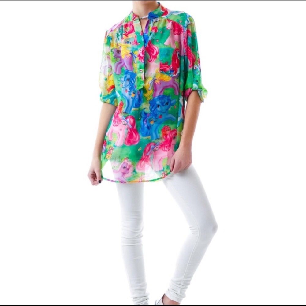 Iron Fist My Little Pony Roll Tab Sleeve Tunic Top - Picture 2 of 3